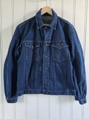 Wrangler Unlined Western Rodeo Blue Jean Jacket Prewashed Denim Mens Medium